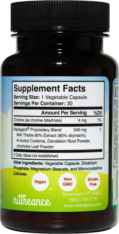 Hepagard Natural Liver Support Supplement with NAC, Vegan, Gluten-Free 30 Count (Pack of 1)